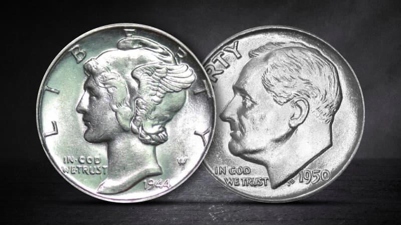 Which dimes are silver