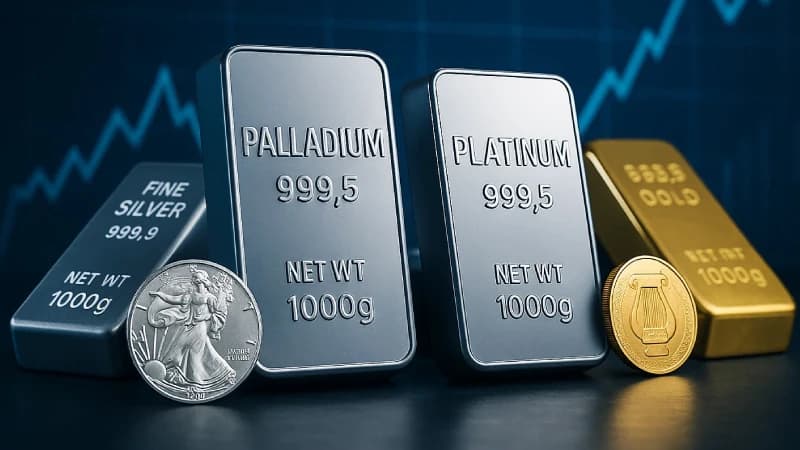 Precious Metals Market Update: Palladium and Platinum Lead Gains, Outperforming Gold and Silver