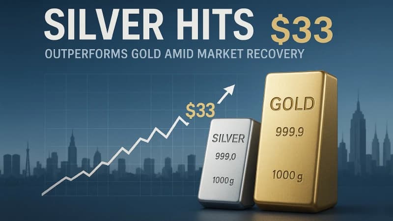 Silver Price Touches $33, Outperforming Gold Amid Market Recovery
