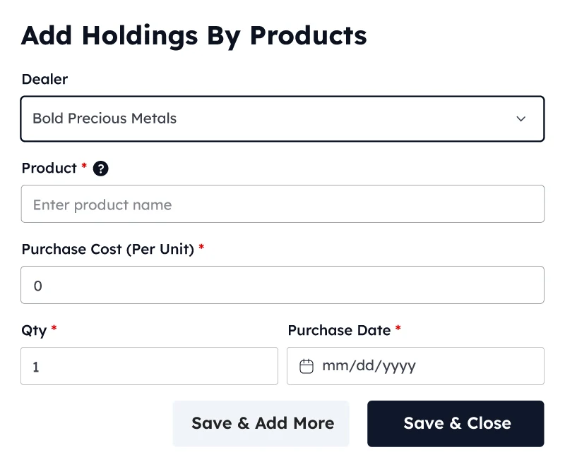 Add Holding By Products