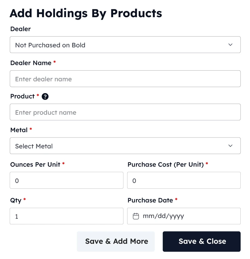 Add Holding By Products