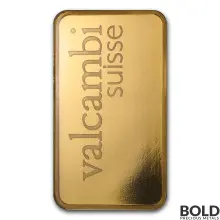 1 oz Valcambi Gold Bar (Lot of 10) .9999 Fine Gold in Assay