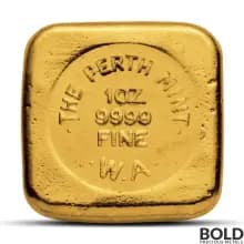 Lot of 5 - 1 oz Perth Mint Gold Cast Bar (New)