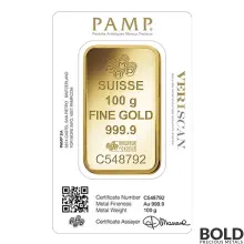 Gold Bar PAMP - 100 Gram