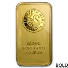 Gold Bar Perth Mint - 100 Gram