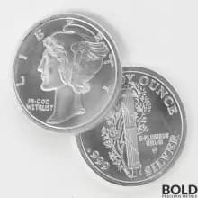 1 oz Mercury Dime Design Silver Round (CNT Minting)