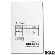 1 oz Credit Suisse Palladium Bar