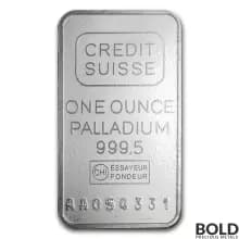 1 oz Credit Suisse Palladium Bar
