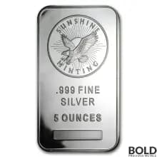 Silver 5 oz Sunshine Mint Bar