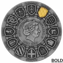 2022 Silver 2 oz Niue Sir Lancelot Antiqued High Relief
