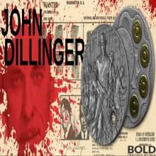 2022 Silver 2 oz Niue Gangsters John Dillinger Antiqued Ultra High Relief