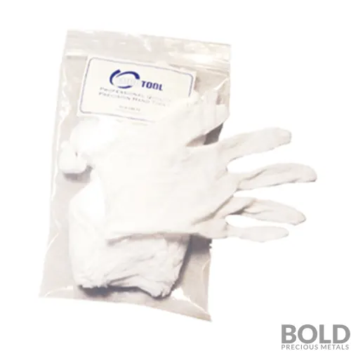 White Cotton Gloves - 1 Pair - Large