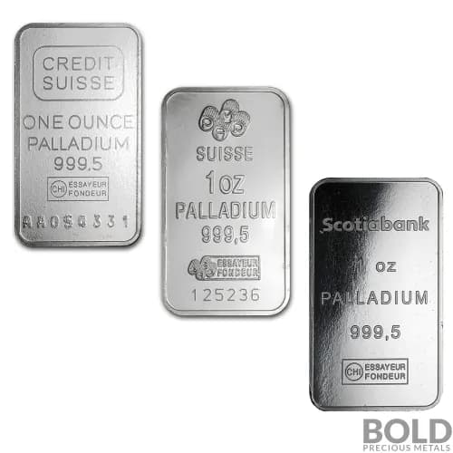 1 oz Palladium Bar (Our Choice)