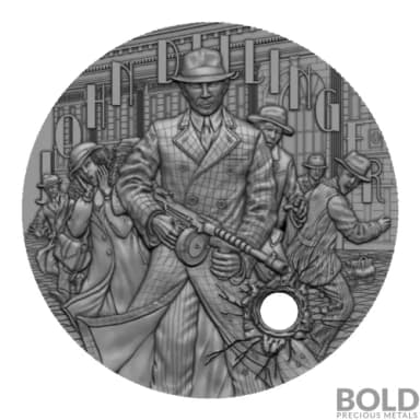 Icon for 2022 Silver 2 oz Niue Gangsters John Dillinger Antiqued Ultra High Relief