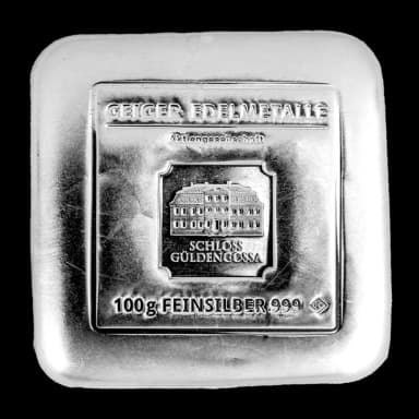 Icon for Silver 100 Gram Geiger Edelmetalle Square Cast Bar