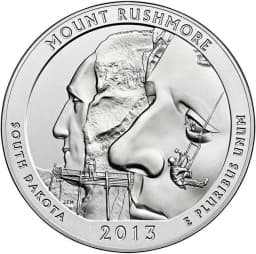 2013 Silver 5 oz ATB Mount Rushmore NP Early Release NGC MS69 PL