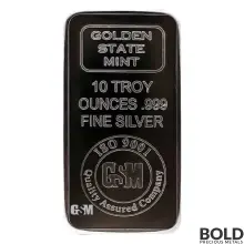 Silver 10 oz Golden State Mint Bar