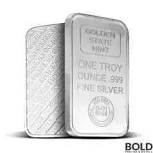 Lot of 100 - 1 oz Golden State Mint Silver Bar - 5 Tubes of 20
