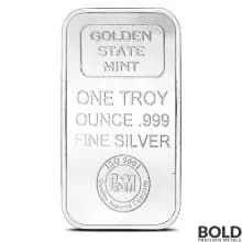 Lot of 100 - 1 oz Golden State Mint Silver Bar - 5 Tubes of 20