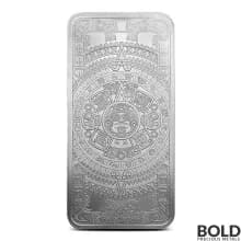 Silver 10 oz Aztec Calendar Bar