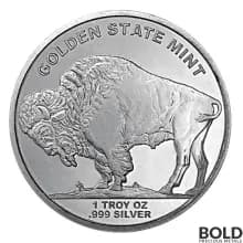 1 oz Golden State Mint Buffalo Silver Round - Box of 500