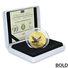 2018 EC8 St Kitts & Nevis Brown Pelican 1 oz Gold Proof (Colored)