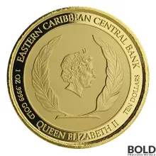 2019 EC8 St Kitts & Nevis Brown Pelican 1 oz Gold BU