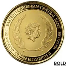 2021 Gold 1 oz Antigua & Barbuda: Frigate Bird Coin Proof (Colored)