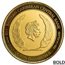 2022 Gold 1 oz EC8 Dominica Mountain Chicken Coin BU