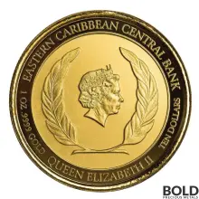 2022 Gold 1 oz St Kitts & Nevis Underwater Surfer Coin Proof (Colored)