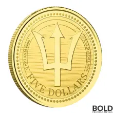 2022 Barbados Trident Gold 1 oz BU