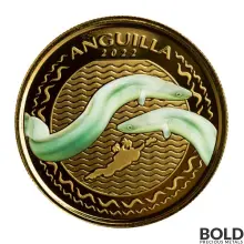 2022 EC8 Anguilla: Eel 1 oz Gold Proof (Colored)