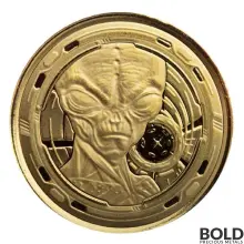 2022 Gold Ghana Alien 1/10 oz BU