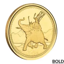 2022 Gibraltar Royal Arms of England: War Elephant Gold 1 oz BU