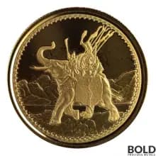 2022 Gibraltar Royal Arms of England: War Elephant Gold 1 oz BU