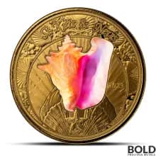 2023 1 oz EC8 St Kitts & Nevis Conch Shell Gold Proof Coin (Colored)