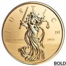 2023 Gold 1 oz Gibraltar Lady Justice Proof Coin