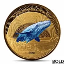 2023 1 oz St. Vincent Grenadines Humpback Whale Gold Coin Proof (Colored)