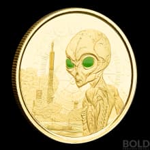 2021 Ghana Alien 1 oz Gold Proof Colored