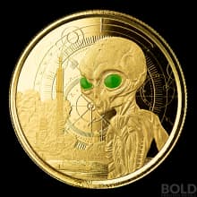 2021 Ghana Alien 1 oz Gold Proof Colored