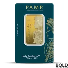 1 oz PAMP Lady Fortuna 45th Anniversary Gold Bar (In Assay)