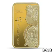 1 oz PAMP Lady Fortuna 45th Anniversary Gold Bar (In Assay)