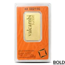 1 oz Valcambi Matte Gold Bar