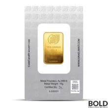 10 Gram Holy Land Mint Dove of Peace Gold Bar
