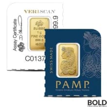 12x1 Gram PAMP Suisse Multigram Gold Bar
