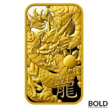 2024 Gold 1 oz Argor Heraeus Lunar YOT Dragon Bar (In Assay)