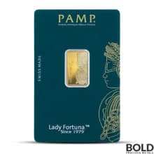 5 Gram PAMP Suisse Lady Fortuna 45th Anniversary Gold Bar (In Assay)