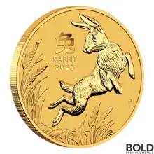 2023 Gold 1/2 oz Perth Lunar Year of the Rabbit BU