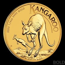2022 Australian Perth Kangaroo 1/4 oz Gold BU