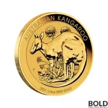 2021 Australian Perth Kangaroo 1/4 oz Gold BU